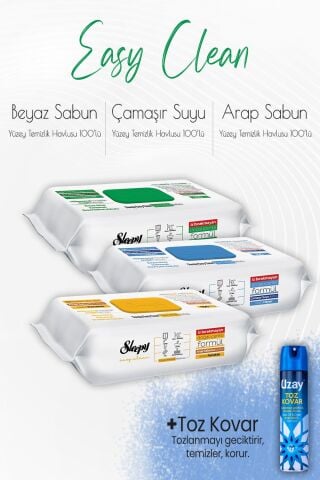 Sleepy Easy Clean Yüzey Temizlik Havlusu Seti 7 ve Toz Kovar