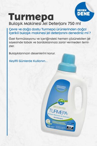 7 AL 6 ÖDE Turmepa Jel Bulaşık Makinesi Deterjanı 750 ml, Pamuk Hediyeli