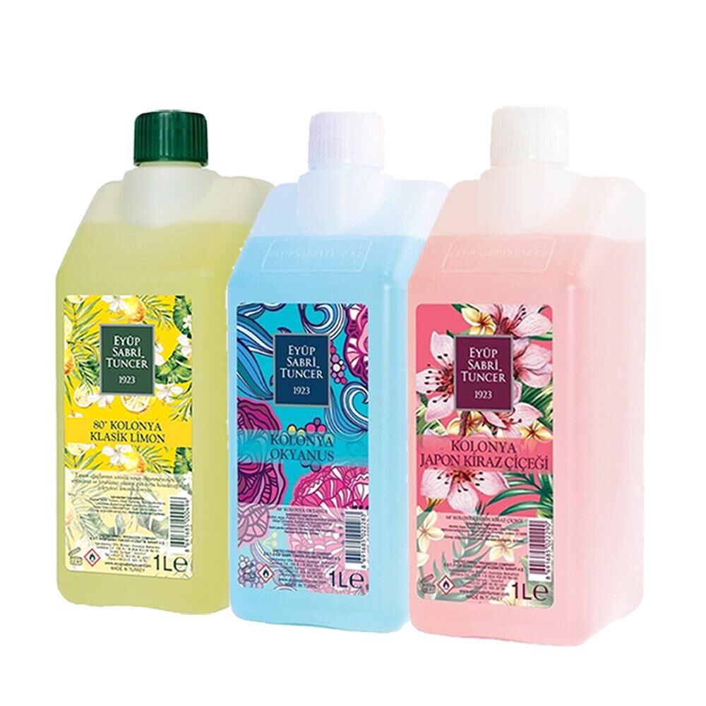 Eyüp Sabri Tuncer Klasik Limon, Japon Kiraz Çiçeği ve Okyanus Kolonyası Yedek Şişe 1 Litre