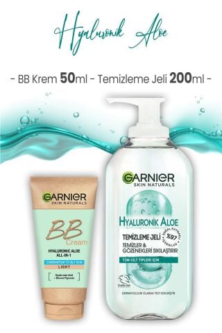 Garnier Temizleme Jeli Hyaluronik Aloe 200 ml ve BB Krem Açık Ton 50 ml