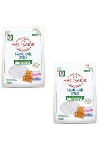 Hacı Şakir Granül Matik Bebekler Ve Hassas Ciltler Için Çamaşır Deterjanı 1000 gr 2 Adet