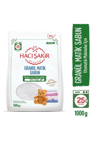 Hacı Şakir Granül Matik Bebekler Ve Hassas Ciltler Için Çamaşır Deterjanı 1000 gr 2 Adet