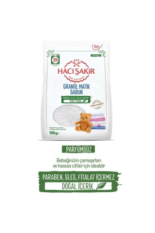 Hacı Şakir Granül Matik Bebekler Ve Hassas Ciltler Için Çamaşır Deterjanı 1000 gr 2 Adet