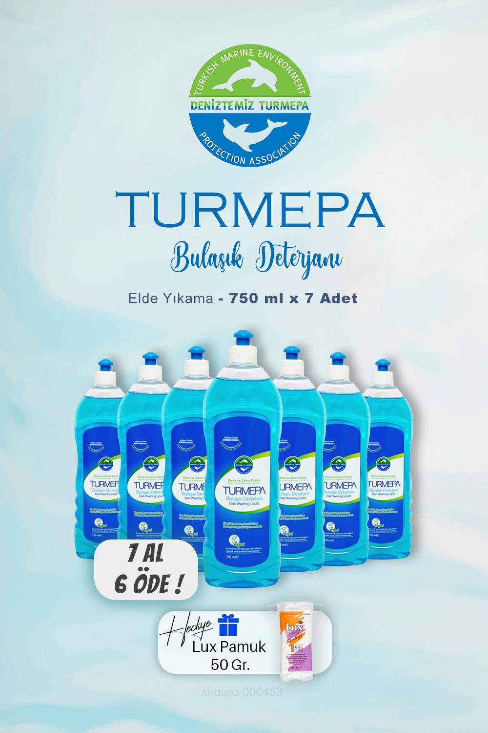 7 AL 6 ÖDE Turmepa Elde Yıkama Bulaşık Deterjanı 750 ml, Pamuk Hediyeli