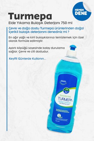 7 AL 6 ÖDE Turmepa Elde Yıkama Bulaşık Deterjanı 750 ml, Pamuk Hediyeli
