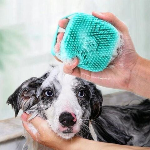 Düvenci Toptan Şampuan Hazneli Silikon Kedi Köpek Yıkama Fırçası