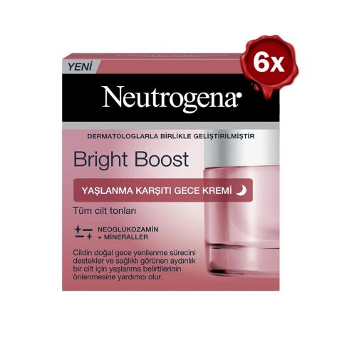 Neutrogena Bright Boost Yaşlanma Karşıtı Gece Kremi 50 ml x 6