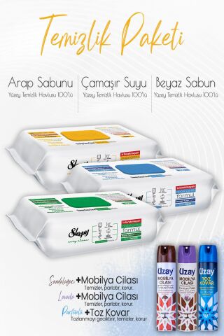 Düvenci Temizlik Seti (3 Çeşit Temizlik Havlusu, 1 Toz Kovar, 2 Mobilya Cilası)