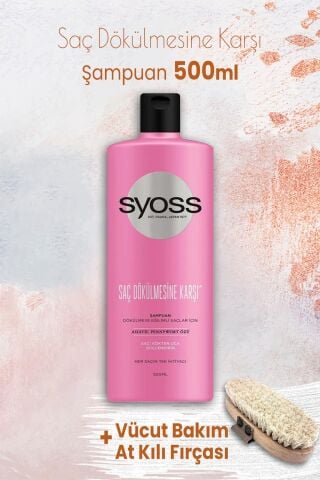 Syoss Şampuan Saç Dökülmesine Karşı 500 ml ve Vücut Bakım At Kılı Fırçası