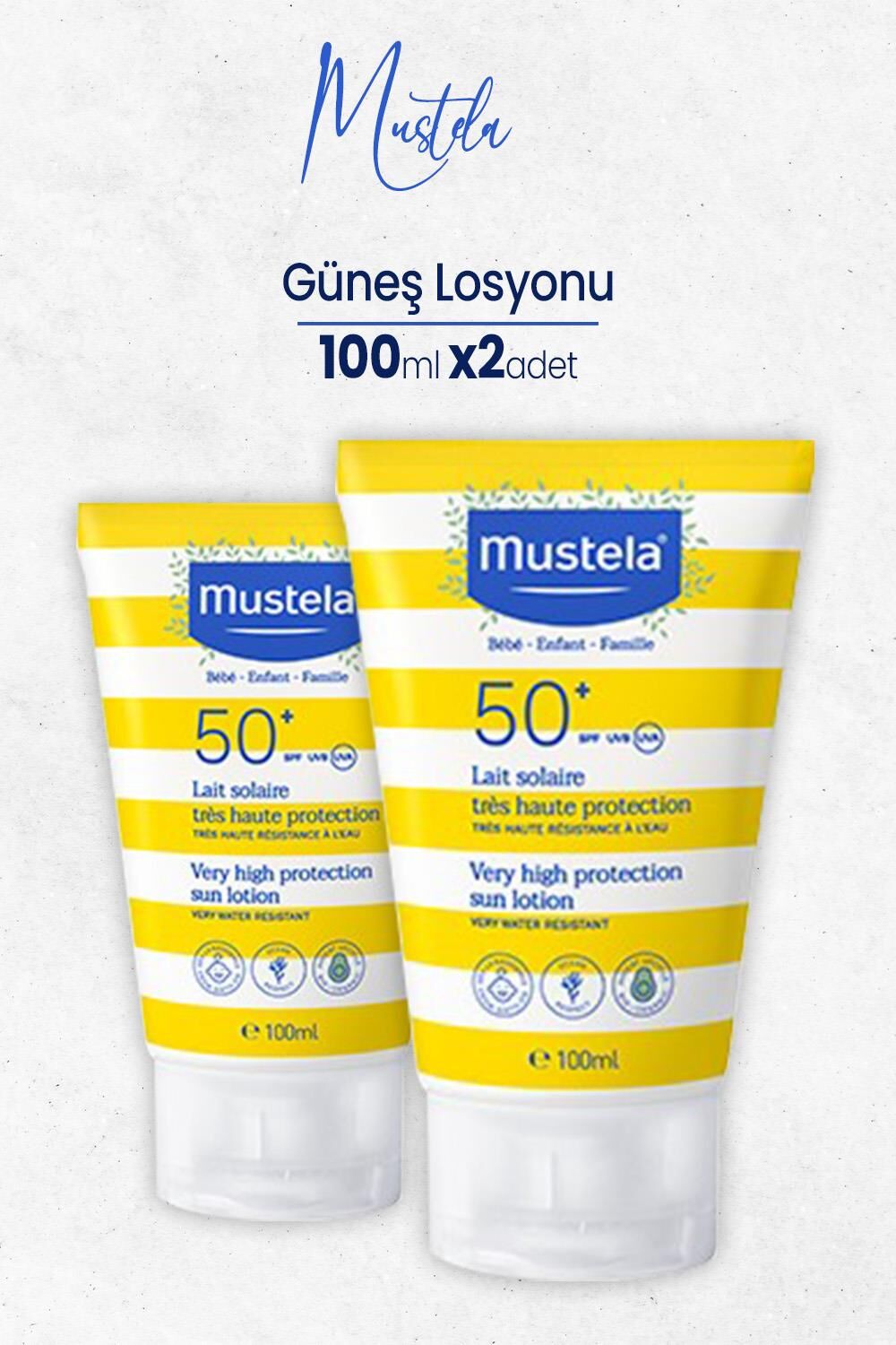 Mustela Güneş Losyonu SPF 50+ 100 ml x 2 adet