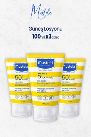 Mustela Güneş Losyonu SPF 50+ 100 ml x 3 adet