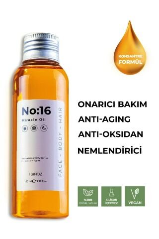 Sinoz No:16 Nemlendirici ve Işıltı Verici Mucizevi Bakım Yağı 100 ML