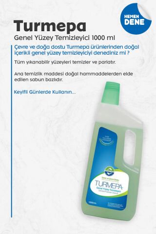 Turmepa Genel Yüzey Temizleyici 1000 ml, 4 AL 3 ÖDE Pamuk Hediyeli