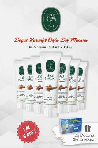7 AL 6 ÖDE Eyüp Sabri Tuncer Diş Macunu Karanfil Özlü 90 ml ve Diş Macunu Sıkma Aparatı