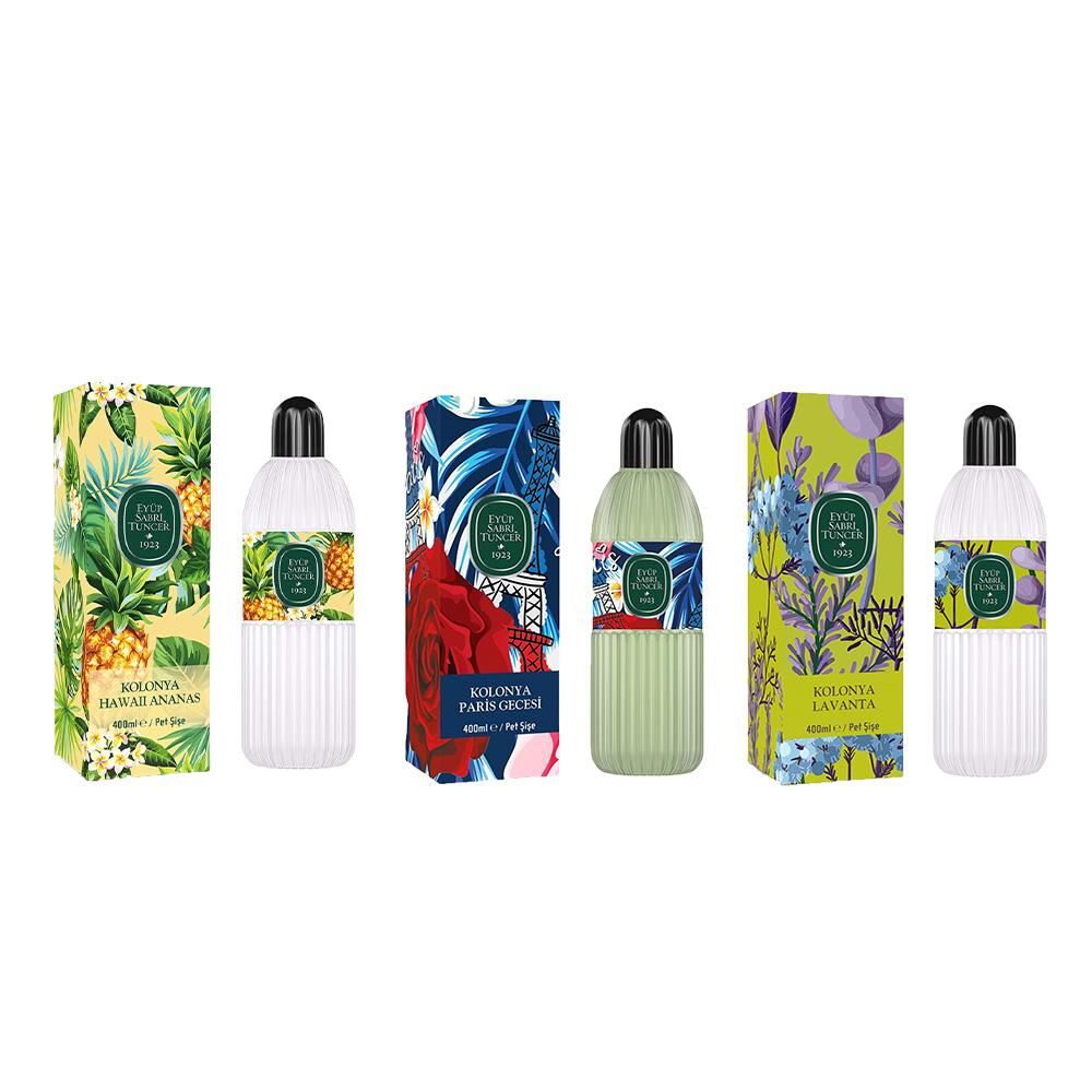Eyüp Sabri Tuncer Kolonya Hawaii Ananas, Paris Gecesi ve Lavanta Pet Şişe 400 ml