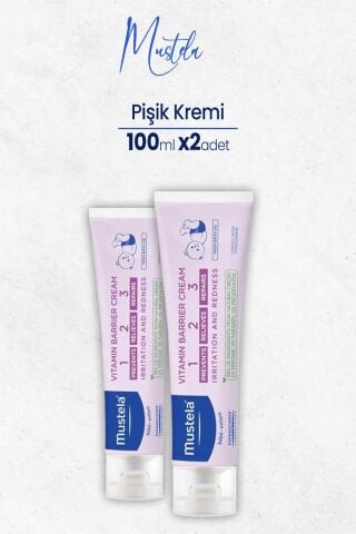 Mustela Vitamin Barrier Cream 1 2 3 Pişik Kremi 100 ml x 2 adet