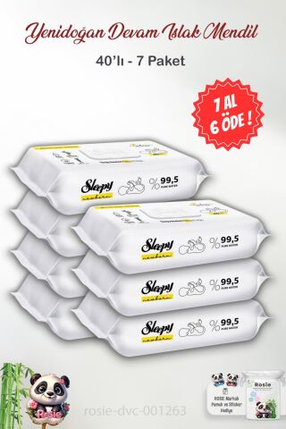 Sleepy Yenidoğan Devam 40'lı 7 AL 6 ÖDE Islak Havlu ve ROSIE Pamuk