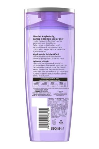 Elseve Hydra [hyaluronic] Nem Dolduran Hyaluronik asit ile Güçlendirilmiş Formüllü Şampuan 390ml