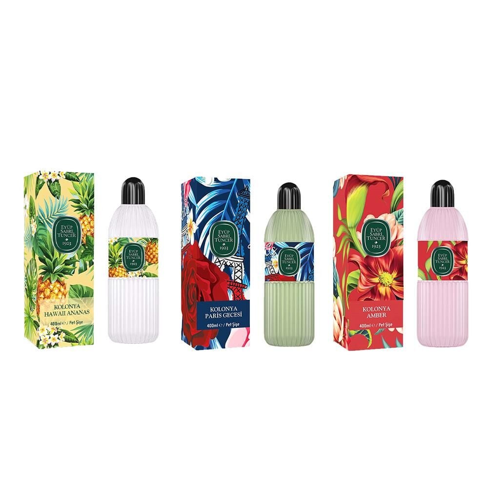 Eyüp Sabri Tuncer Kolonya Hawaii Ananas, Paris Gecesi ve Amber Pet Şişe 400 ml