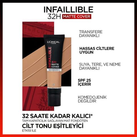 Loreal Paris Infaillible Matte Cover Fondöten SPF25 Cool Undertone 175