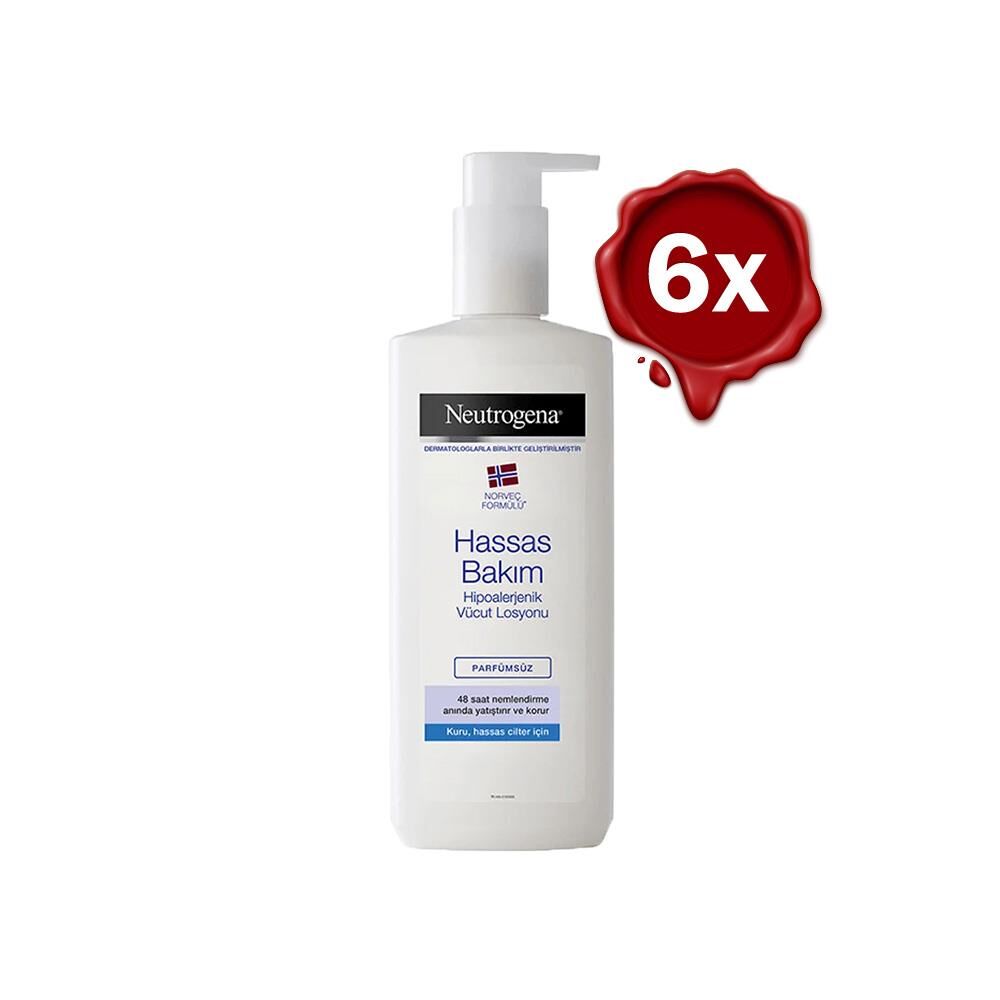 Neutrogena Hassas Bakım Vücut Losyonu Parfümsüz 400 ml x 6