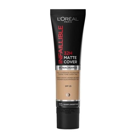 Loreal Paris Infaillible Matte Cover Fondöten SPF25 Warm Undertone 115