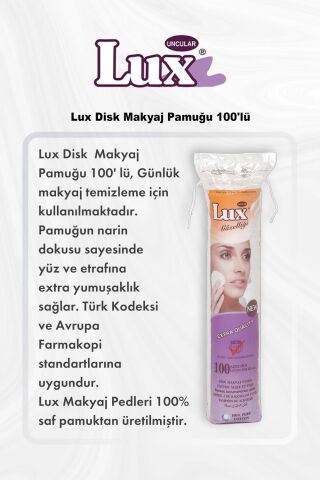 Lux Disk Makyaj Pamuğu 100'lü 5 Al 4 Öde ve Rosie Pamuk