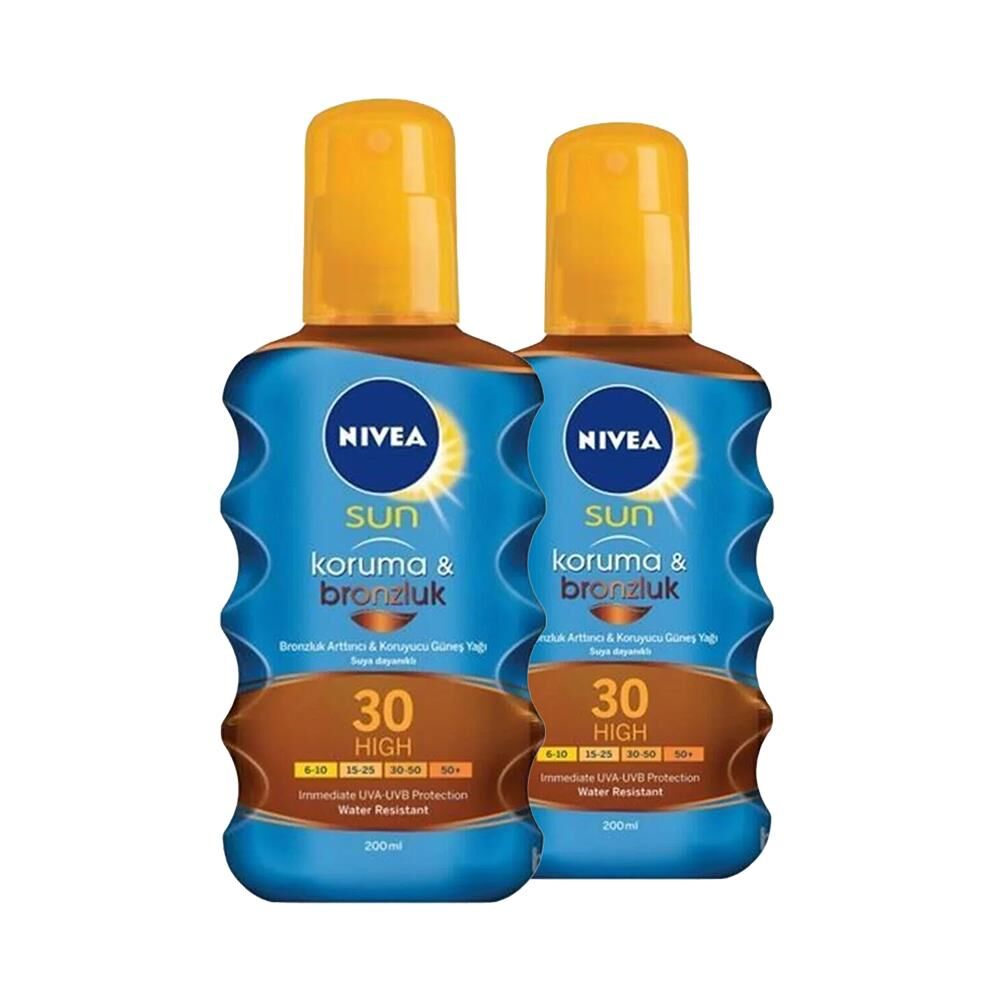 Nivea Sun Koruma Ve Bronzluk Güneş Yağı Gkf 30 200 Ml x 2