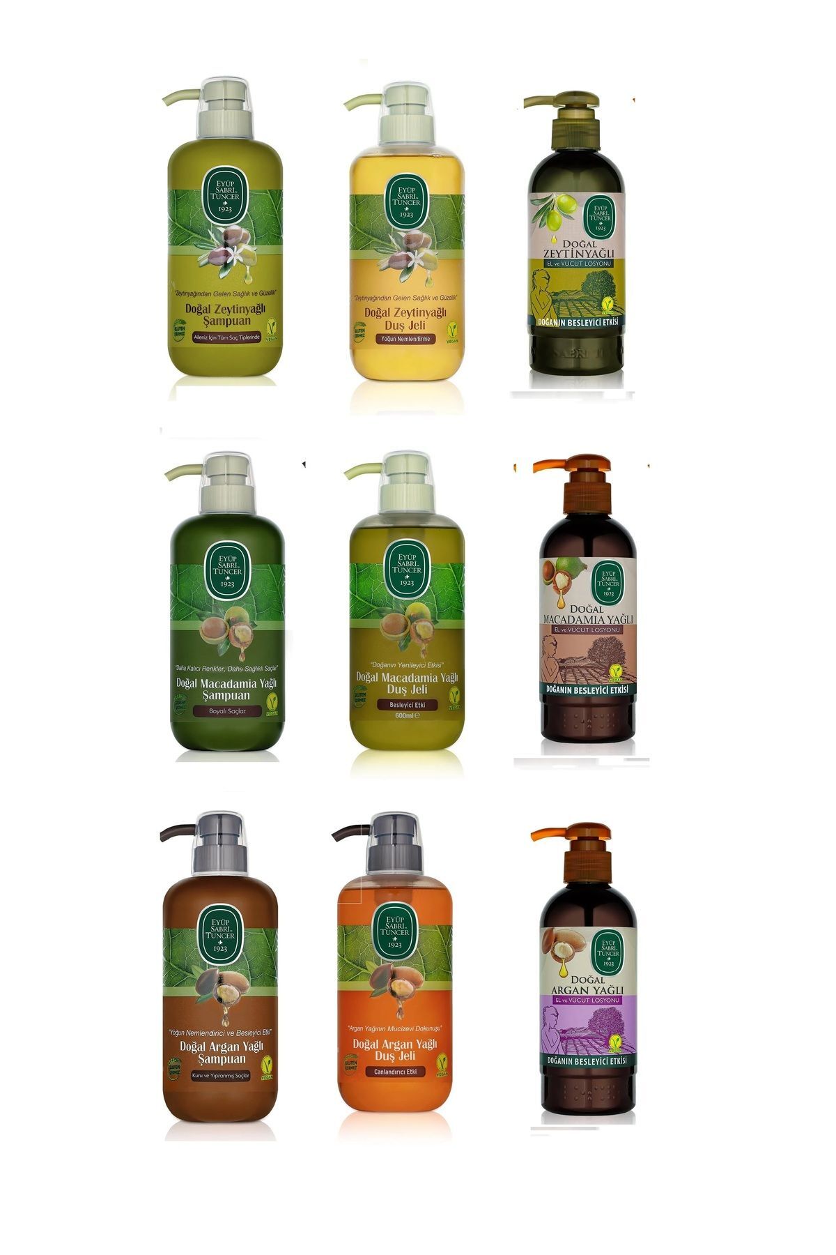 Eyüp Sabri Tuncer Şampuan 600 ml x3, Duş Jeli 600 ml x3, Losyon 250 ml x3