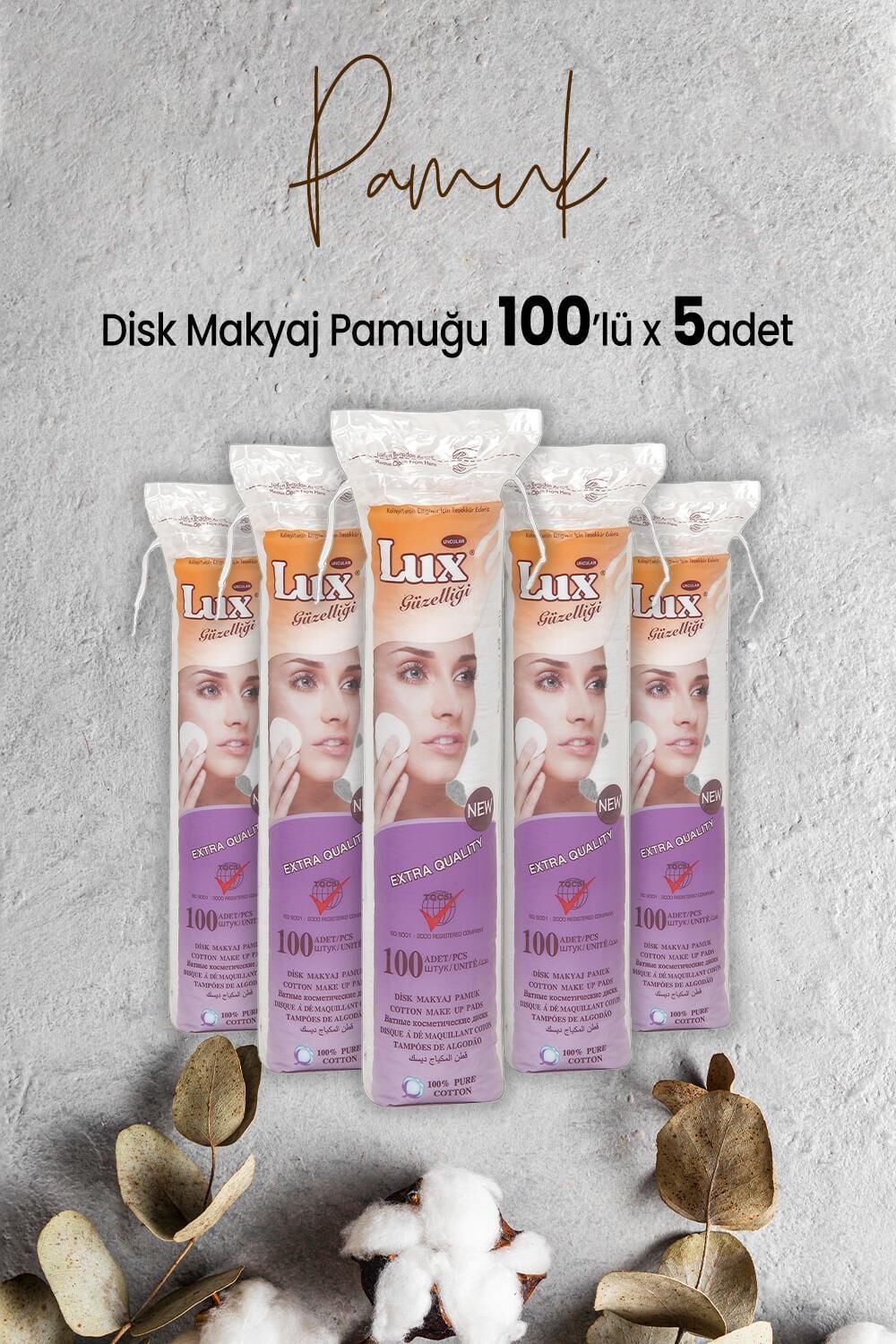 Lux Disk Makyaj Pamuğu 100'lü x 5 Adet