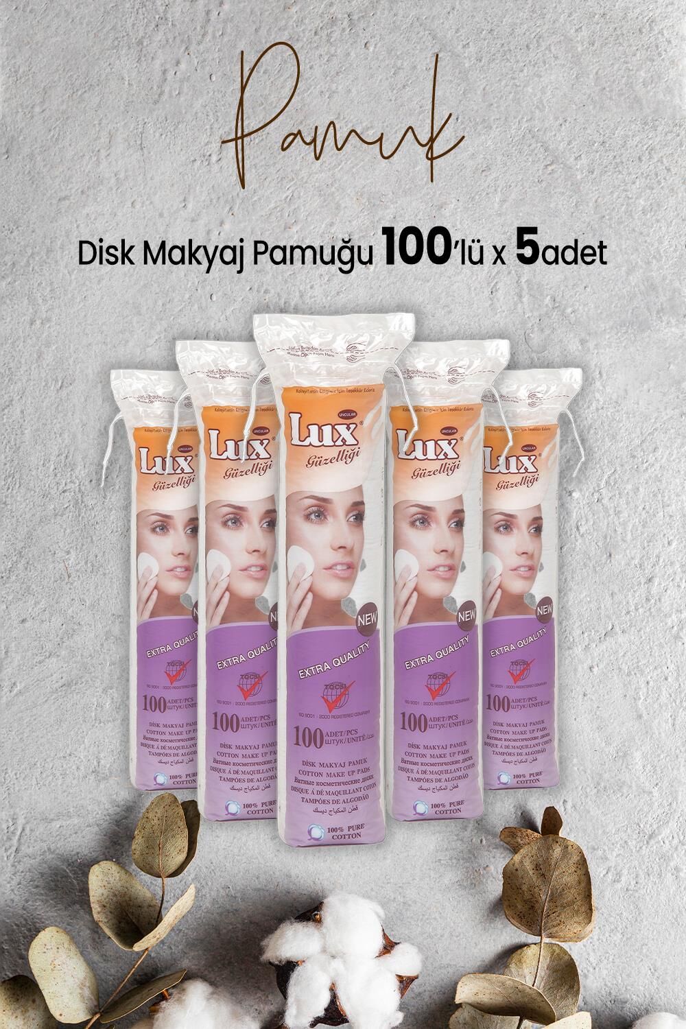 Lux Disk Makyaj Pamuğu 100'lü x 5 Adet