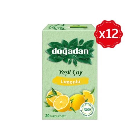 Doğadan Yeşil Çay Limonlu 20'li x 12 Adet