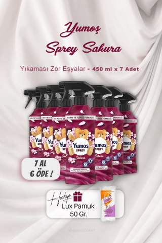 7 AL 6 ÖDE Yumoş Sprey Sakura 450 ml, Pamuk Hediyeli