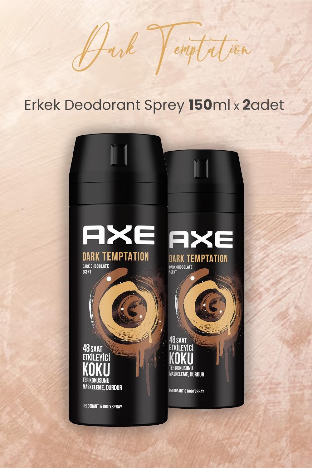 Axe Dark Temptation Erkek Deodorant Sprey 150 ml x 2 Adet