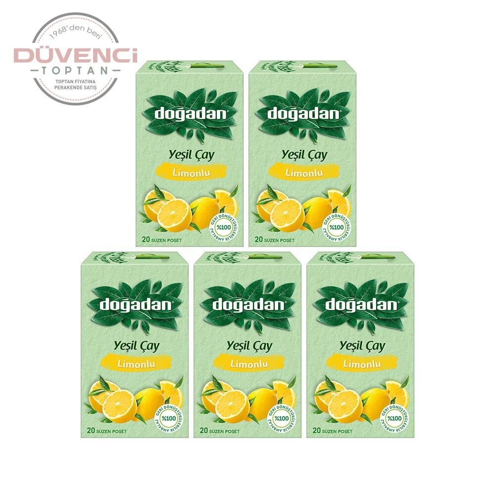 Doğadan Yeşil Çay Limonlu 20'li x 5 Adet