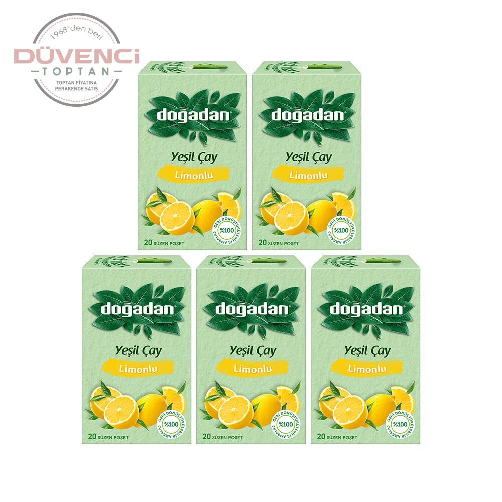 Doğadan Yeşil Çay Limonlu 20'li x 5 Adet