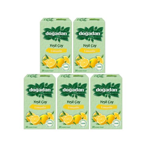 Doğadan Yeşil Çay Limonlu 20'li x 5 Adet