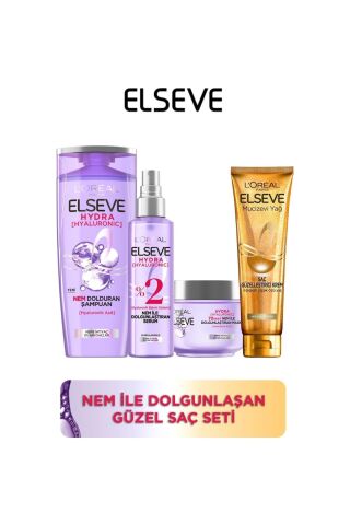 Elseve Nem Ile Dolgunlaşan Saç Güzelleştirici Set