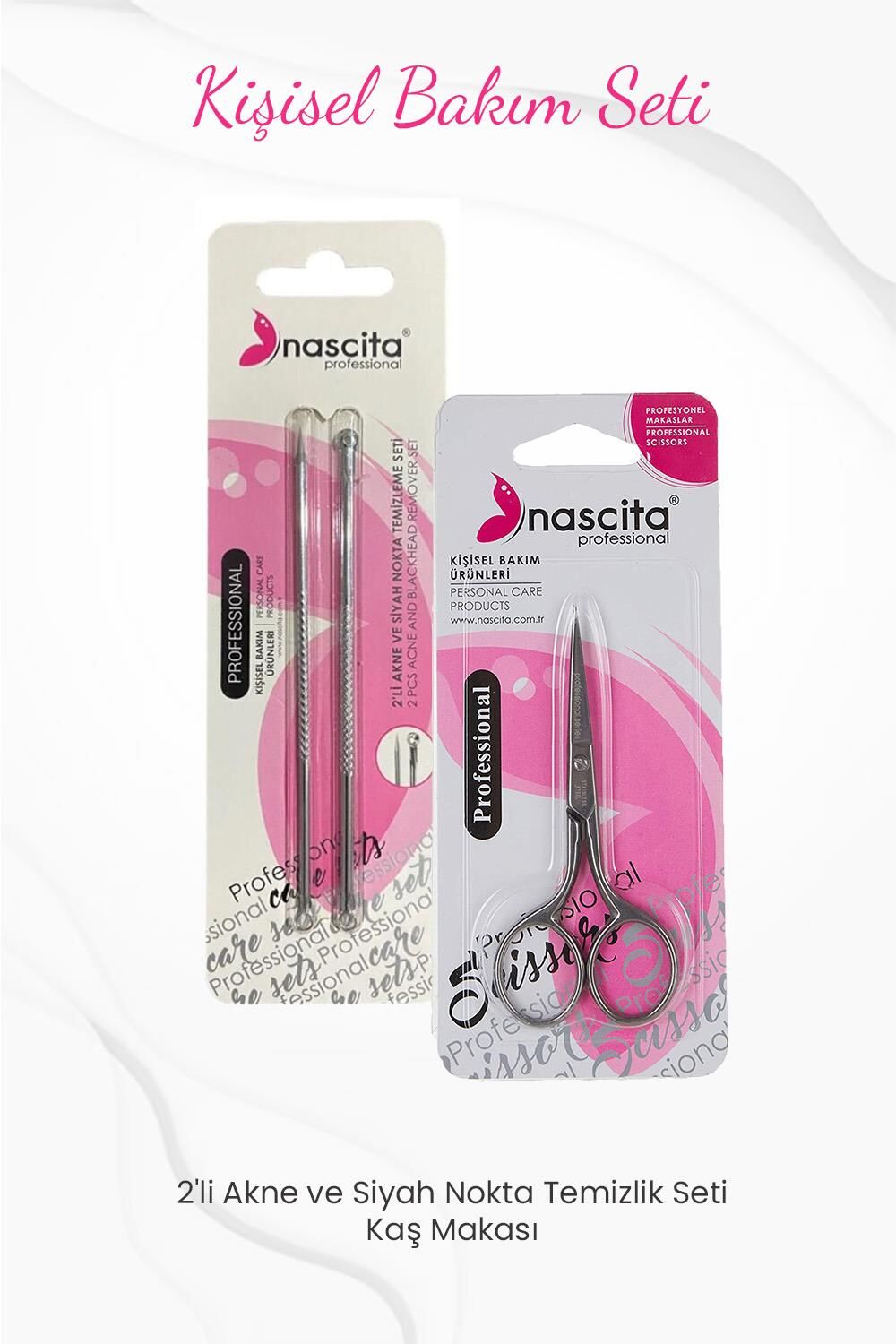 Nascita kaş Makası ve 2'li Siyah Nokta Temizlik Seti