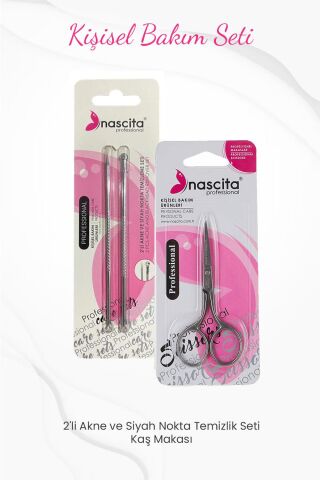Nascita kaş Makası ve 2'li Siyah Nokta Temizlik Seti