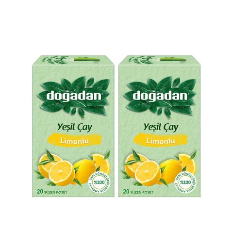 Doğadan Yeşil Çay Limonlu 20'li x 2 Adet