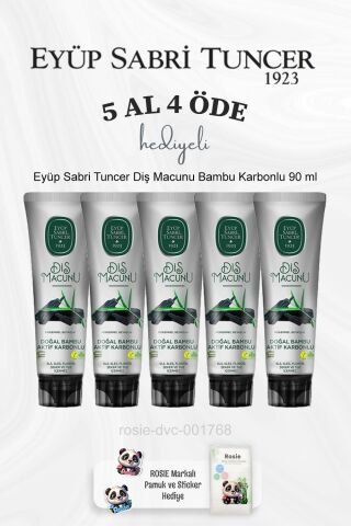 Eyüp Sabri Tuncer Diş Macunu Bambu Karbonlu 90 ml 5 Al 4 Öde ve Rosie Pamuk