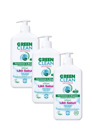 Hassas Ve Alerjik Ciltlere Özel Parfümsüz Boyasız Likit Sabun 500 ml 3'lü