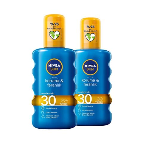 Nivea Sun Güneş Spreyi 200 ml Koruma & Ferahlık 30 Gfk x 2