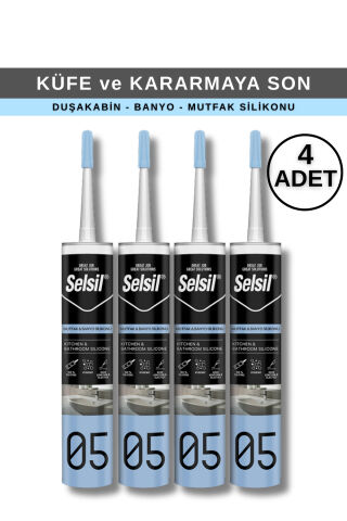 Selsil 280 ml Mutfak ve Banyo Silikonu, 4 Adet