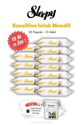 Sleepy Sensitive 13 AL 11 ÖDE Islak Mendil 50'li ve ROSIE