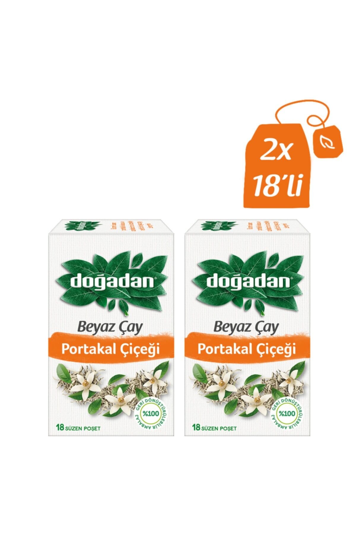 Doğadan Beyaz Çay Portakal Çiçeği 18 Adet x 2