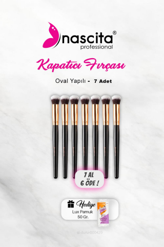 7 AL 6 ÖDE Nascita Oval Yapılı Kapatıcı Fırçası, Pamuk Hediyeli