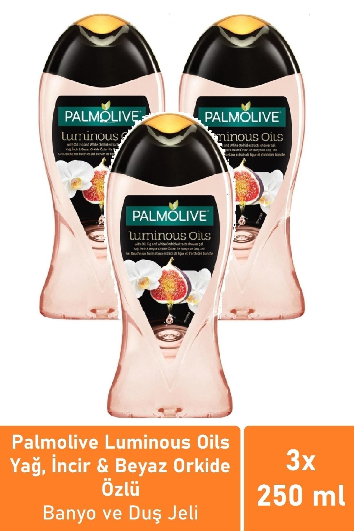 Palmolive Luminous Oils Incir & Orkide Özü Duş Jeli 250 Ml - 3'lü Seyahat Paketi