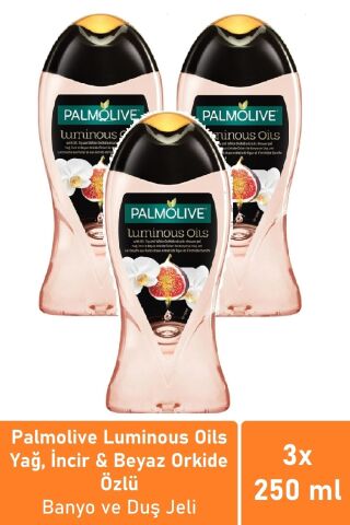 Palmolive Luminous Oils Incir & Orkide Özü Duş Jeli 250 Ml - 3'lü Seyahat Paketi